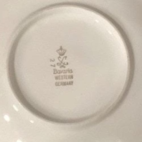 Bavaria Western Germany Elfenbein Rose Bud Saucers, Set of 4, Vintage Plates - Thumbnail 3