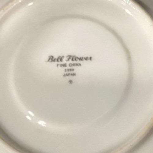 Bell Flower Fine China, Set of 3 Saucers & 1 Cereal Bowl, Porcelain Tableware - Thumbnail 5