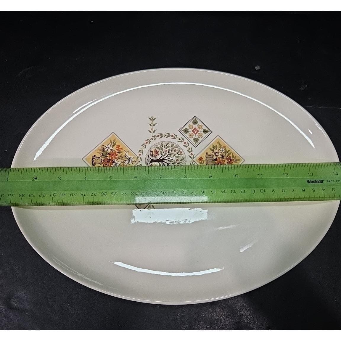 Taylor Smith Taylor Ever Yours Brocatelle 13" Oval Serving Platter, Floral Dish - Thumbnail 4
