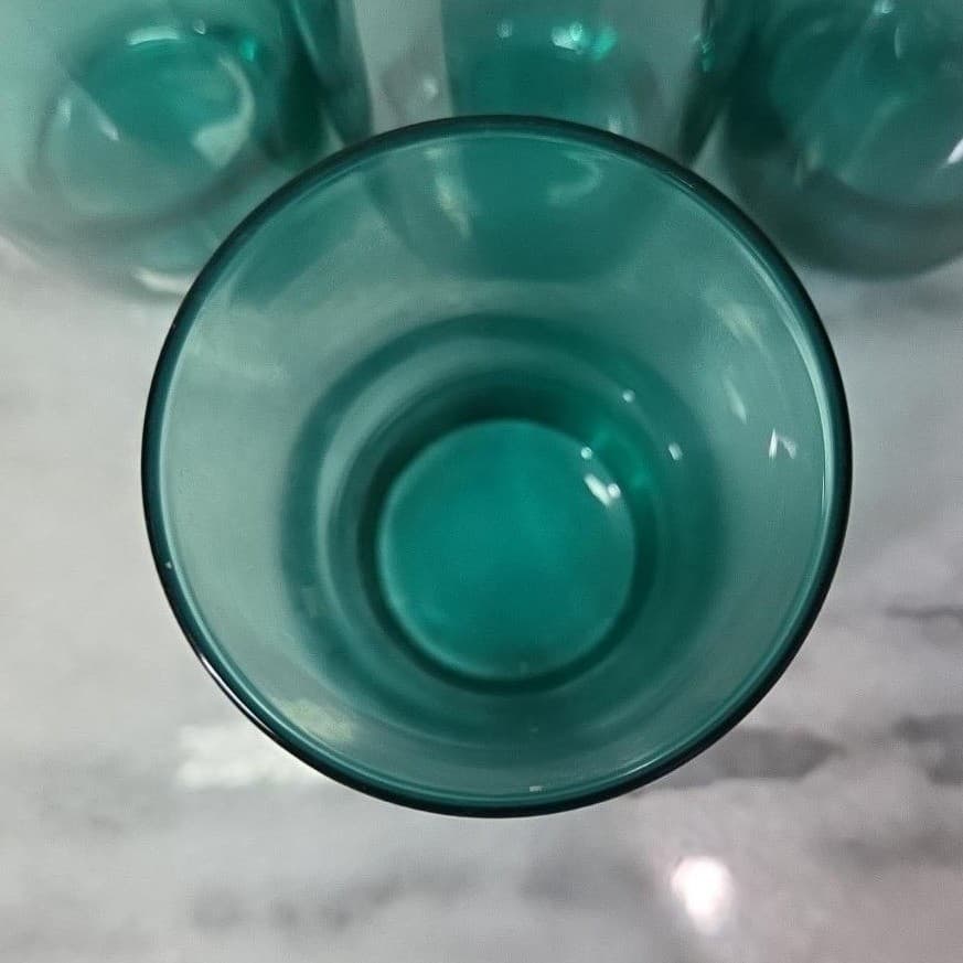 Luminarc Aqua Teal Tumblers, Set of 4, Vintage Glasses, Replacement Drinkware - Thumbnail 7