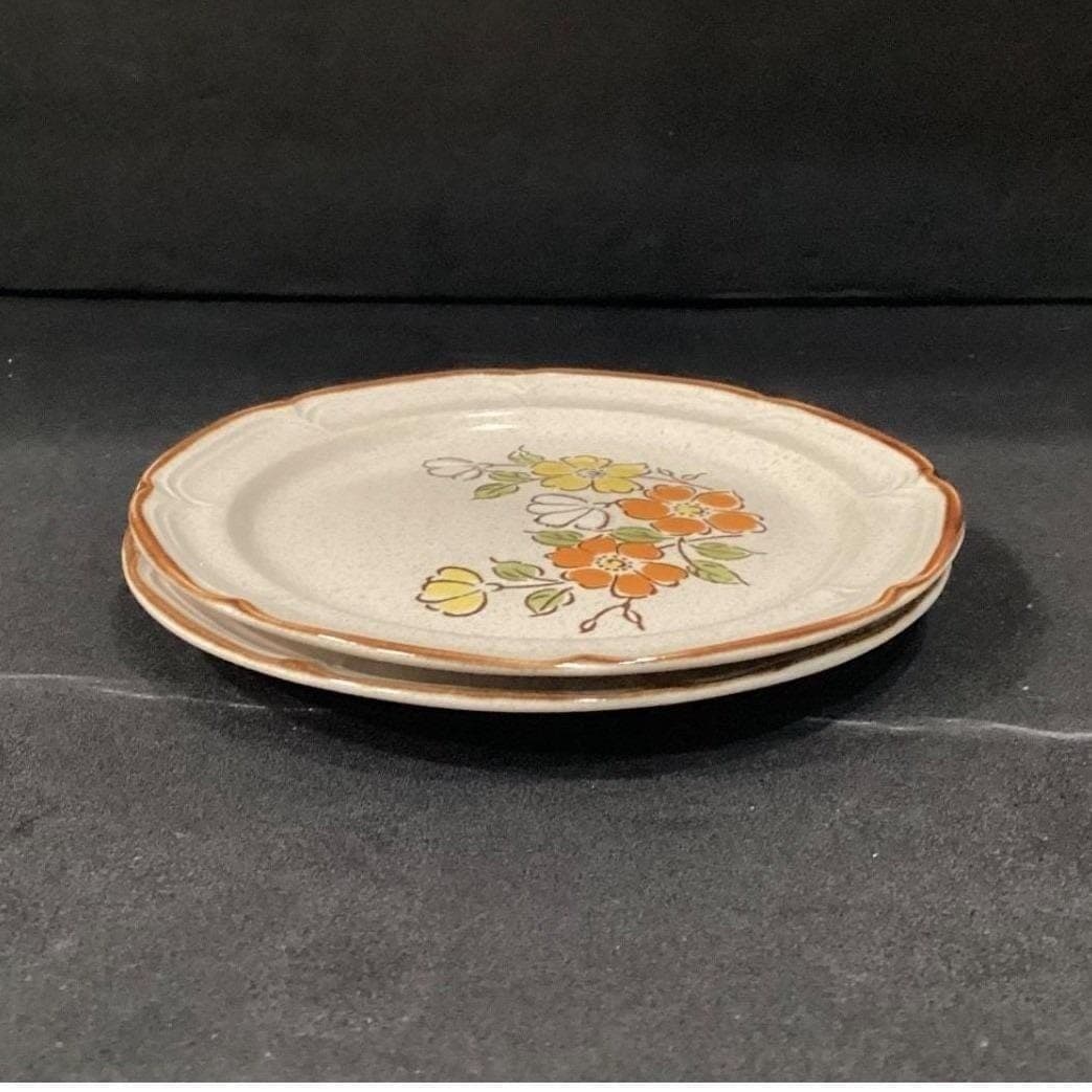 Hearthside Spring Garden Baroque Salad Plates, Set of 2 Vintage Floral Stoneware - Thumbnail 7