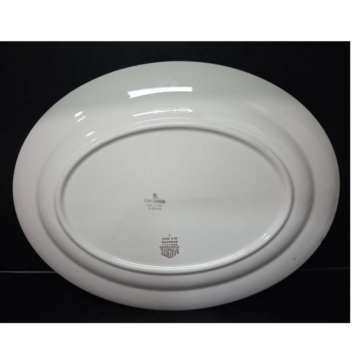 Harker Bakerite Modern Tulip Oval Platter, Homer Laughlin Serving Plate, Vintage - Thumbnail 3