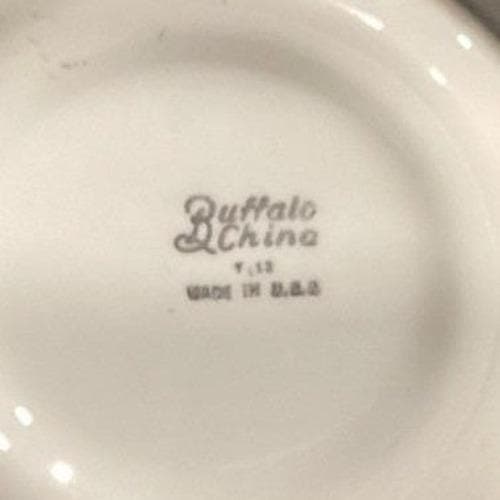 Buffalo China Green Kenmore Dinner Plate & Saucer, Vintage Floral RestaurantWare - Thumbnail 4
