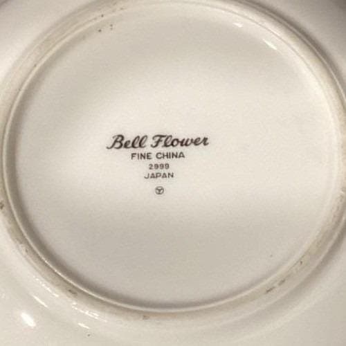 Bell Flower Fine China, Set of 3 Saucers & 1 Cereal Bowl, Porcelain Tableware - Thumbnail 6