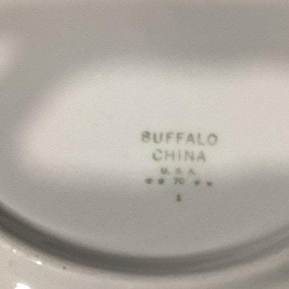 Buffalo China Green Kenmore Dinner Plate & Saucer, Vintage Floral RestaurantWare - Thumbnail 5