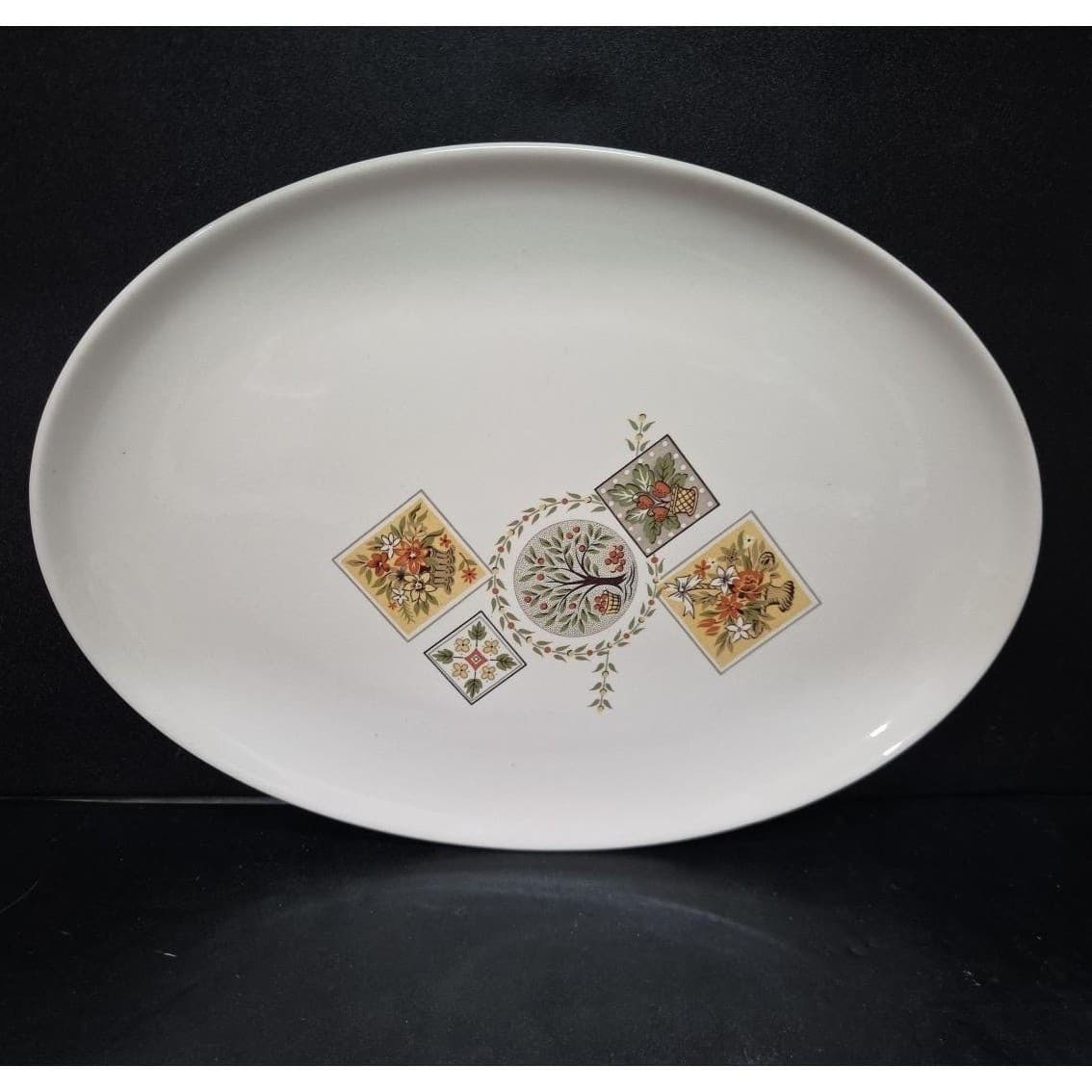 Taylor Smith Taylor Ever Yours Brocatelle 13" Oval Serving Platter, Floral Dish - Thumbnail 2