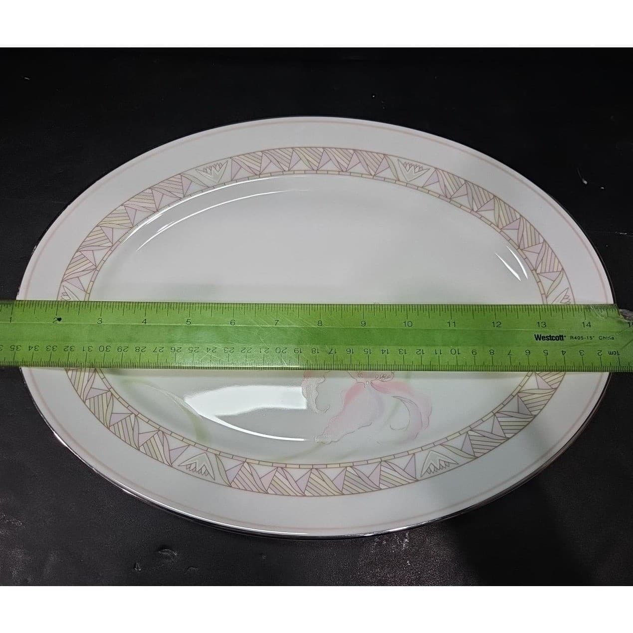 Lenox Pink Lily 16" Oval Serving Platter, Floral Bouquet Collection, Vtg Decor - Thumbnail 5