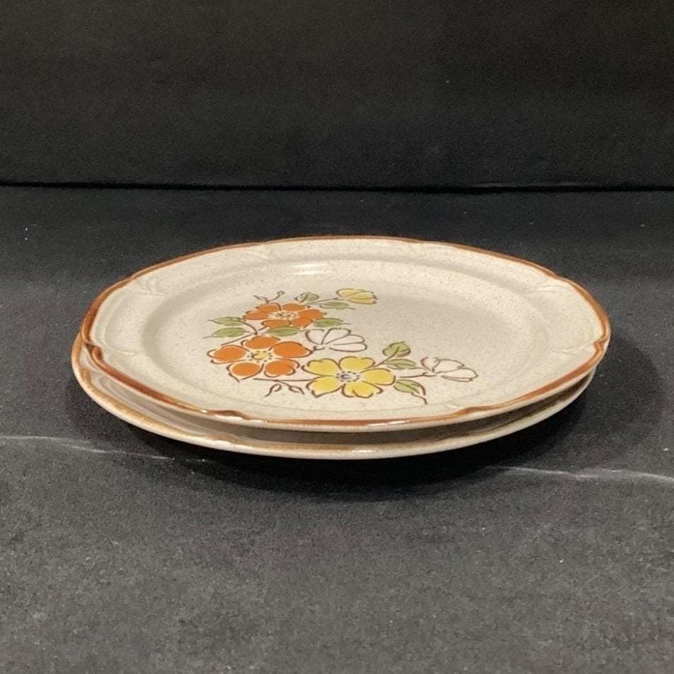 Hearthside Spring Garden Baroque Salad Plates, Set of 2 Vintage Floral Stoneware - Thumbnail 9