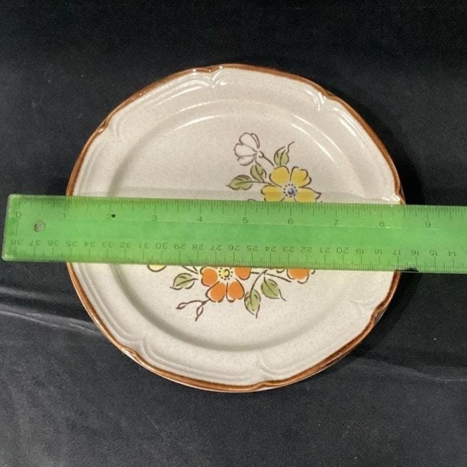 Hearthside Spring Garden Baroque Salad Plates, Set of 2 Vintage Floral Stoneware - Thumbnail 2