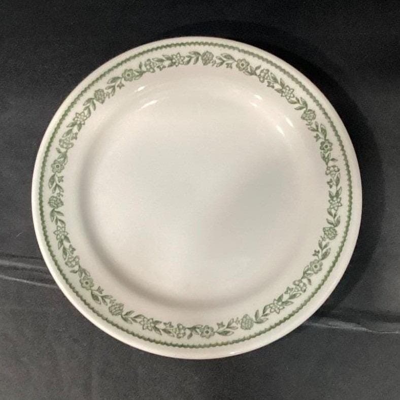 Buffalo China Green Kenmore Dinner Plate & Saucer, Vintage Floral RestaurantWare - Thumbnail 8