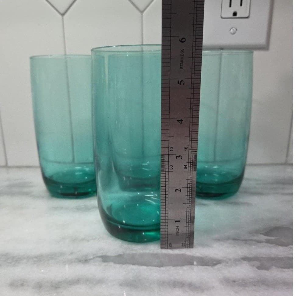 Luminarc Aqua Teal Tumblers, Set of 4, Vintage Glasses, Replacement Drinkware - Thumbnail 9