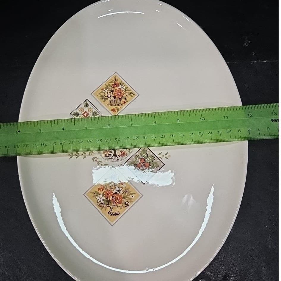 Taylor Smith Taylor Ever Yours Brocatelle 13" Oval Serving Platter, Floral Dish - Thumbnail 5