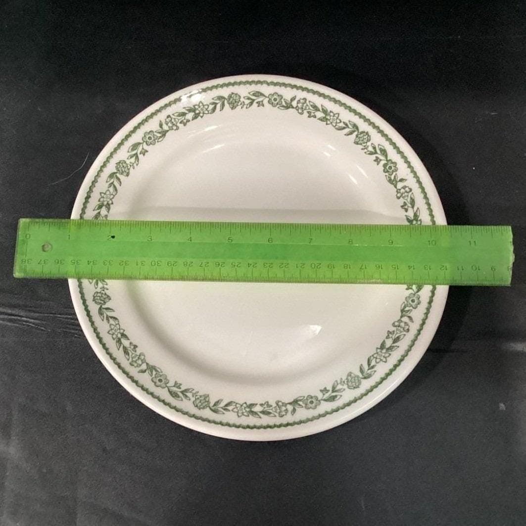 Buffalo China Green Kenmore Dinner Plate & Saucer, Vintage Floral RestaurantWare - Thumbnail 2