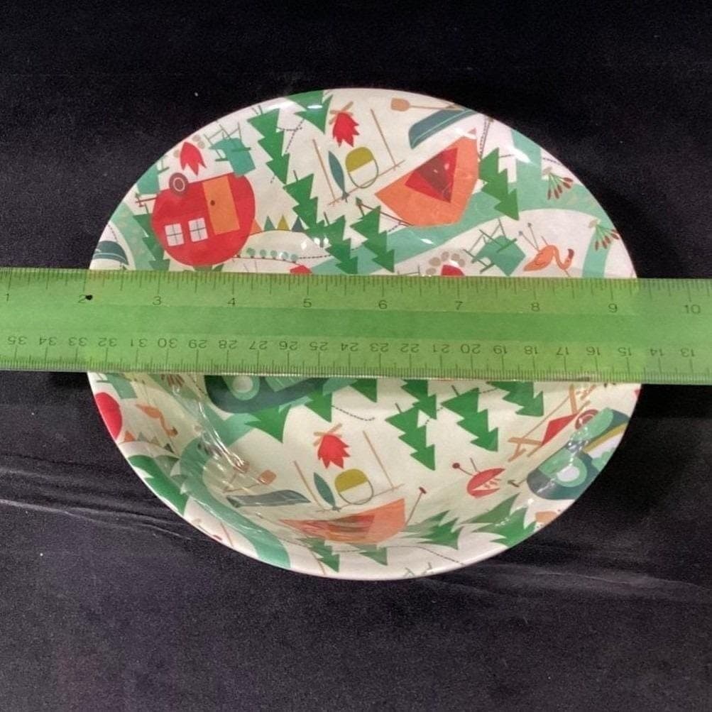 Camping Melamine Cereal Bowls, Set of 4, Vintage Style Outdoor Dinnerware - Thumbnail 2