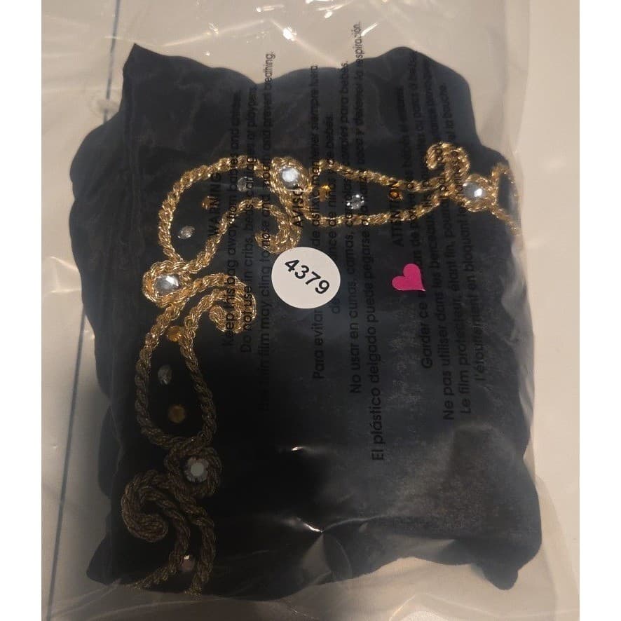 Rev-Tex Black Velvet Gold Embroidered Rhinestone Cropped Bolero Vest, Vintage - Thumbnail 7