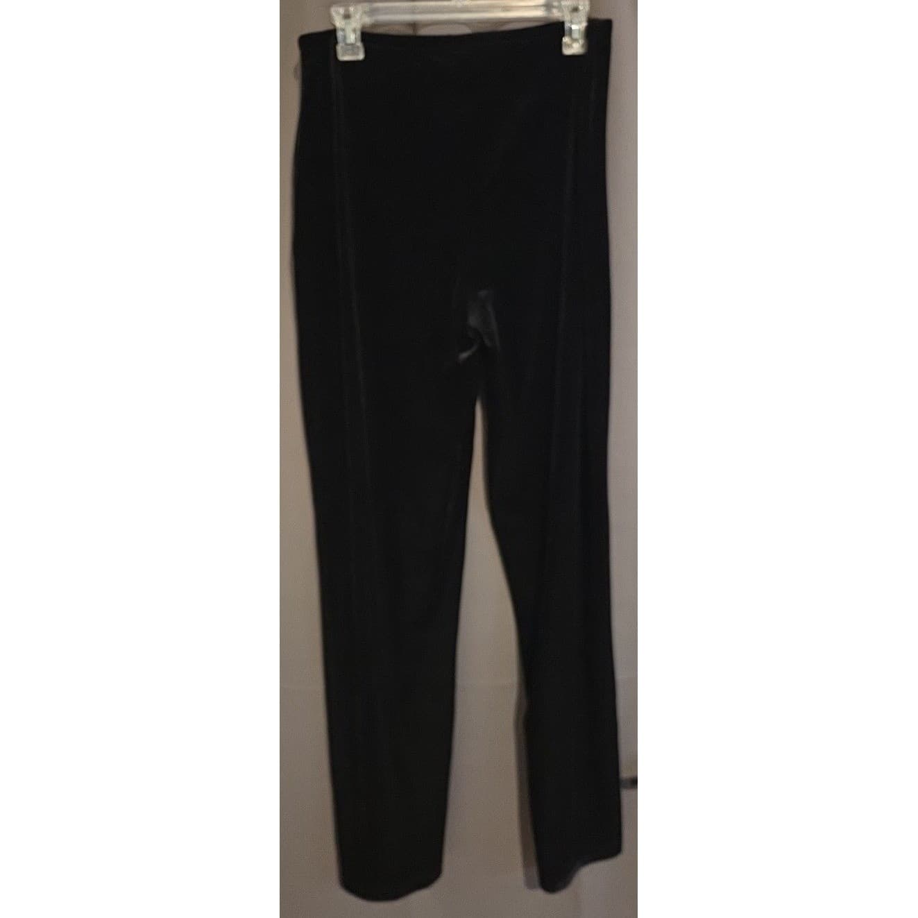 Gap Black Velvet Leggings, Slim Fit Stretch Velour Pants, Women's Medium - Thumbnail 4