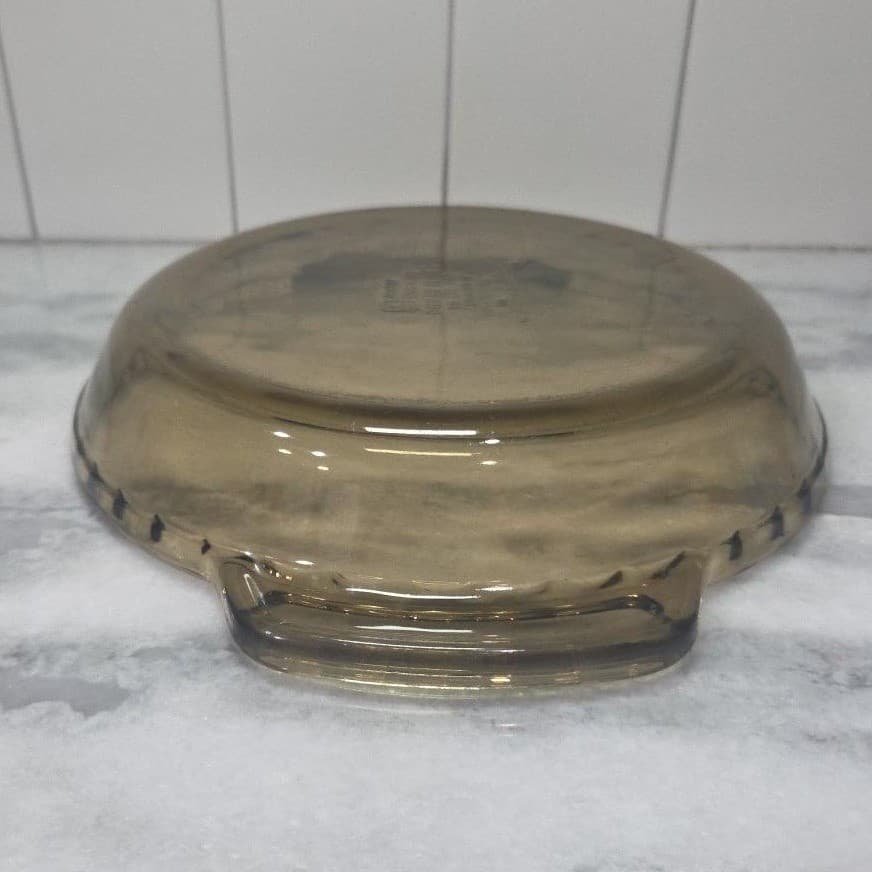 Anchor Hocking Amber 1qt Deep Dish Pie Plate #1075, Ovenware, Fluted Handles - Thumbnail 11