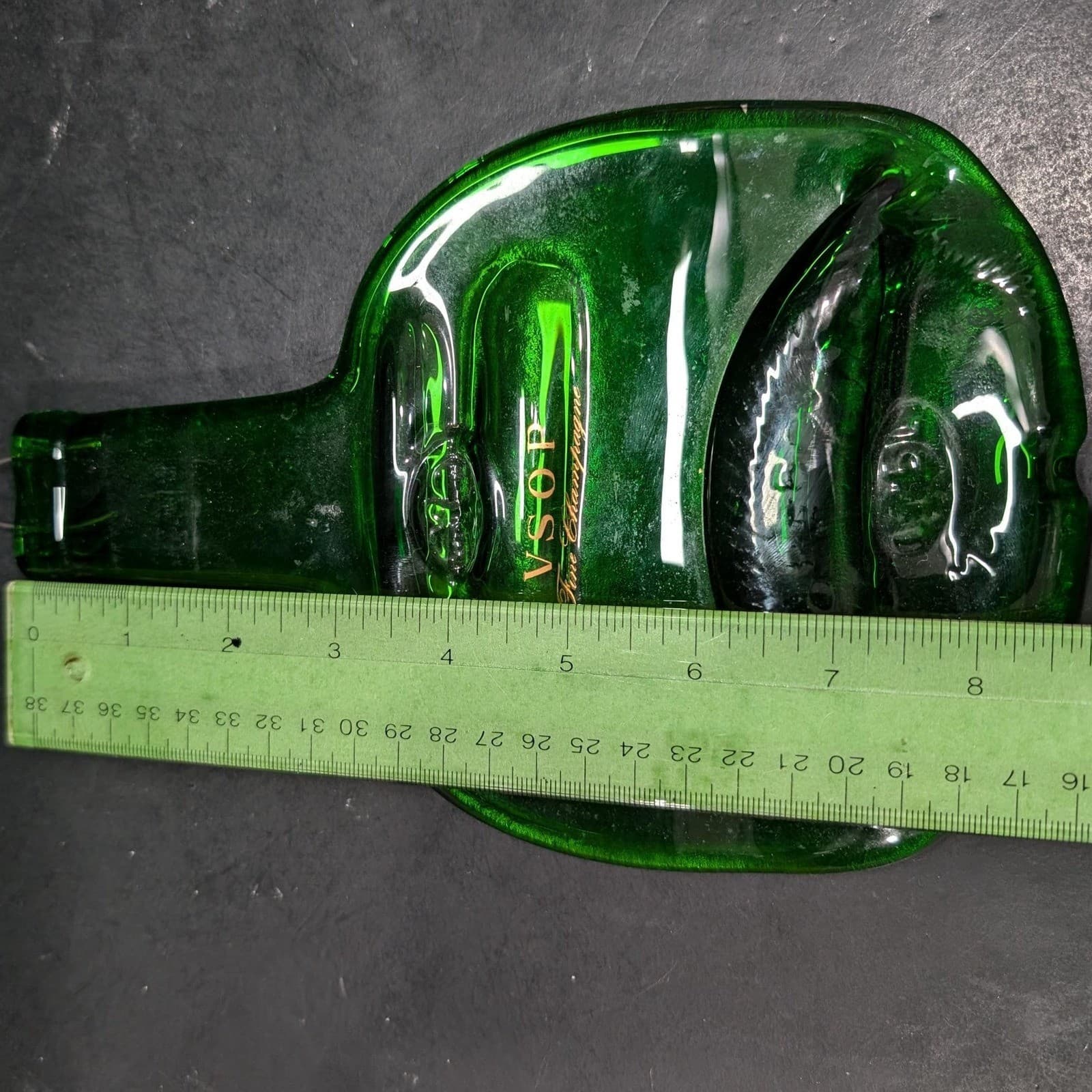 VSOP Fine Champagne Wall Hanging Decor, Vintage Art Glass, Integrated Hang Loop - Thumbnail 8