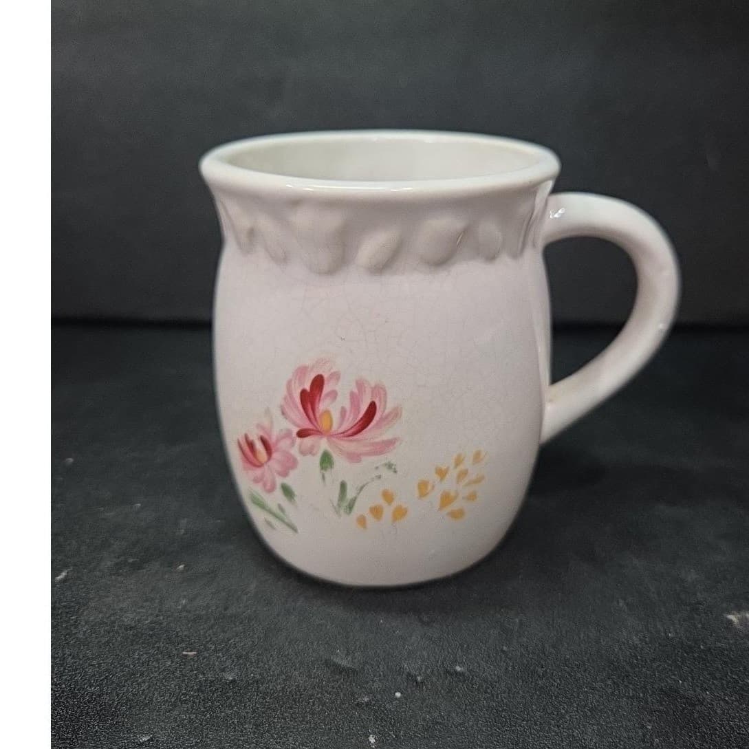 Denby Style Floral Crackling Cup, Vintage Coffee Mug, Replacement Kitchenware - Thumbnail 2