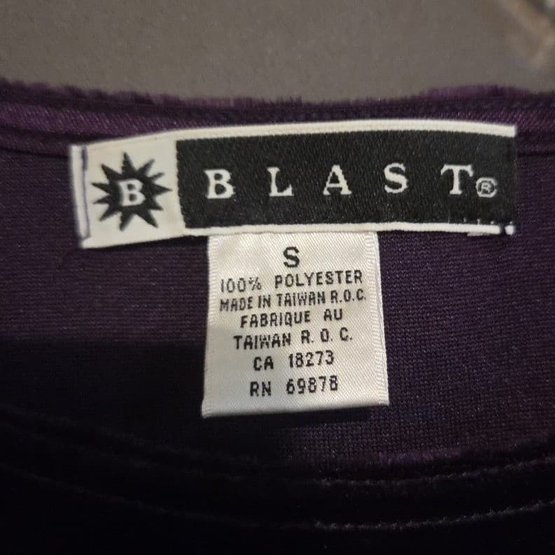 Blast Purple Velvet Short Sleeve T-Shirt, Women's Small, Rhinestone Graphic - Thumbnail 5
