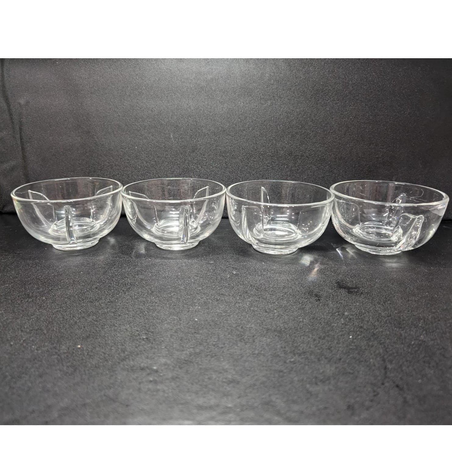 Fostoria Mademoiselle Ice Dishes, Set of 4, Glass Shrimp Cocktail & Fruit Bowls - Thumbnail 2