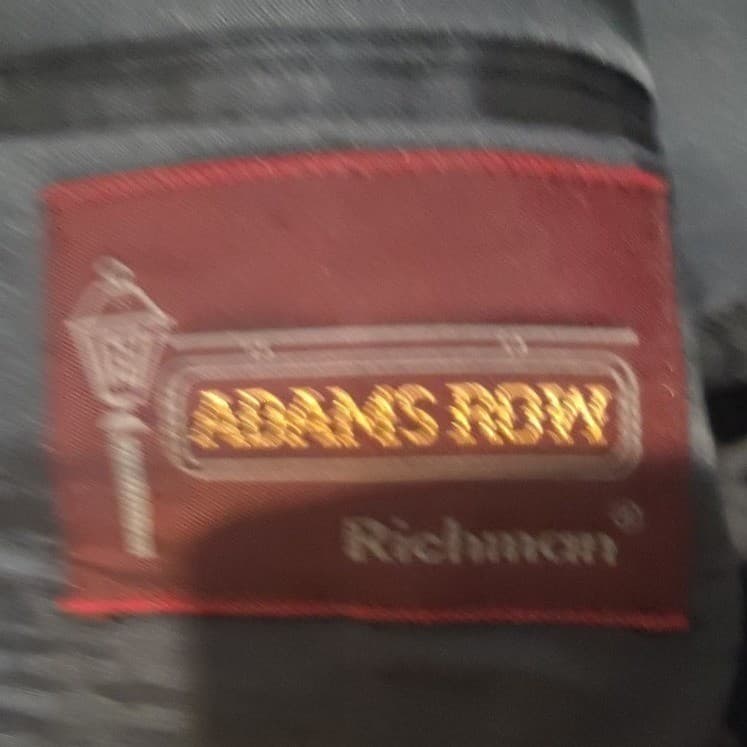 Adams Row Richman Navy Blue Pinstripe Two Button Blazer, Men's 44L Sport Coat - Thumbnail 5