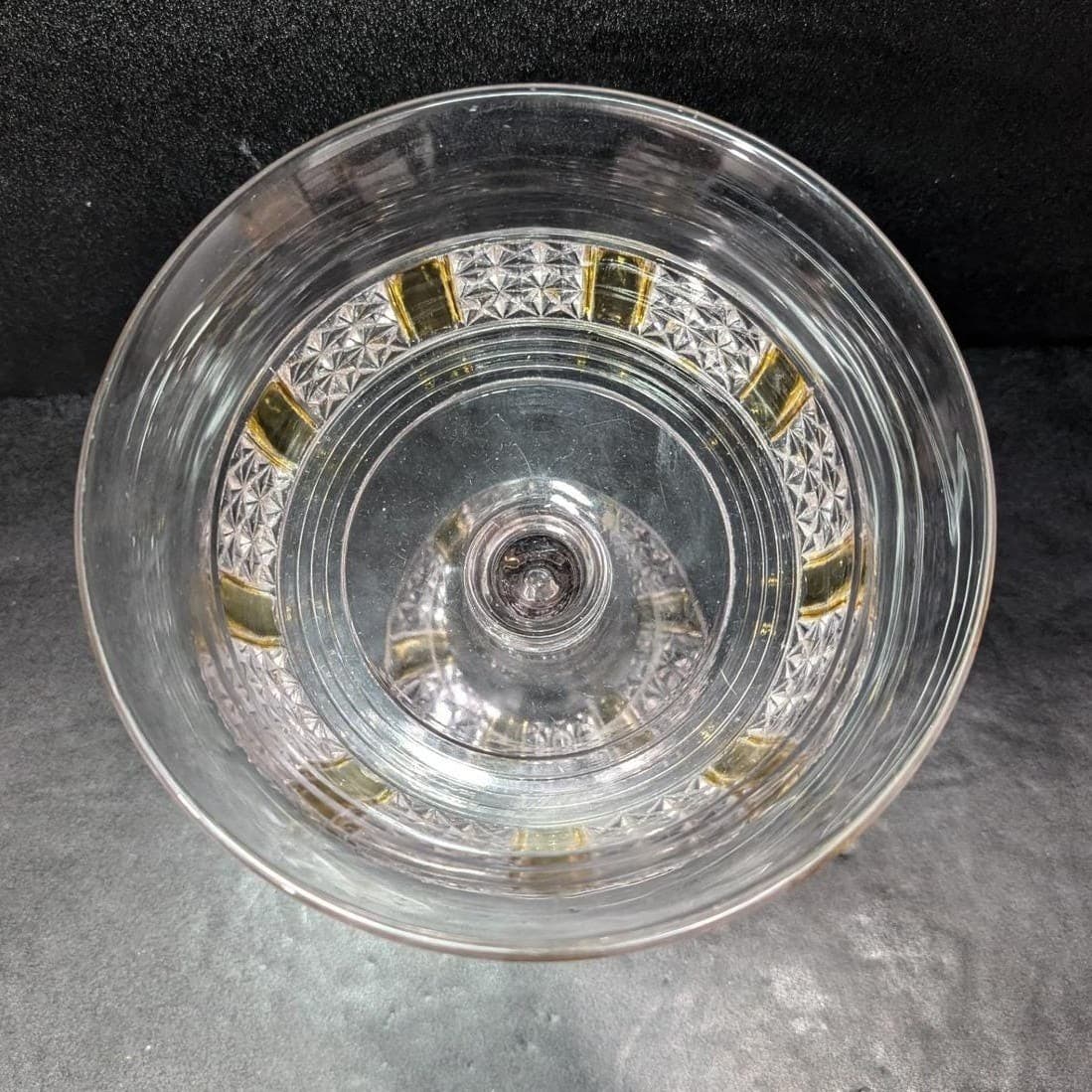 EAPG Yellow Paneled Compote, Antique Footed Serving Dish Replacement Centerpiece - Thumbnail 5