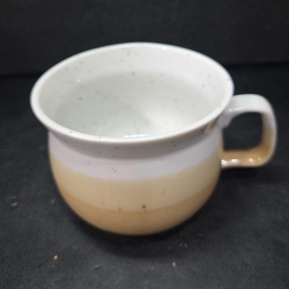 Speckled Yellow Tan Ombre Stoneware Mug, Studio Pottery Coffee Cup, Soup Bowl - Thumbnail 6