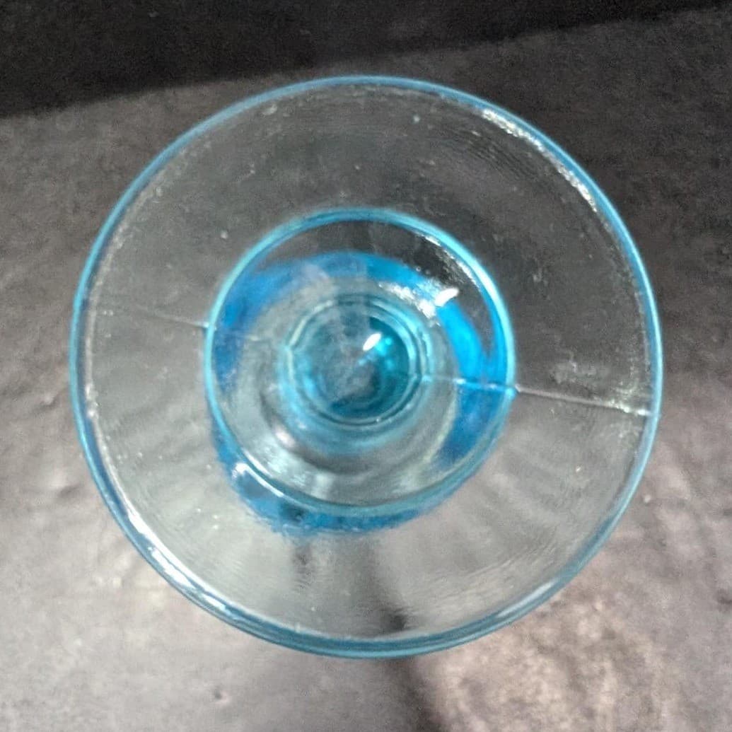 LG Wright Light Aqua Blue Goblet, Vintage Strawberries & Currant Design Glass - Thumbnail 9