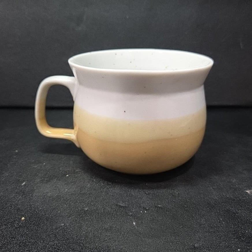 Speckled Yellow Tan Ombre Stoneware Mug, Studio Pottery Coffee Cup, Soup Bowl - Thumbnail 2