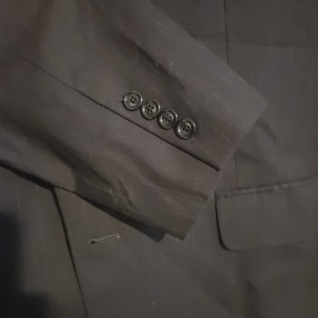 Jos. A. Bank Charcoal Grey Pinstripe 100% Wool 2-Button Suit Jacket, Men's 44R - Thumbnail 7