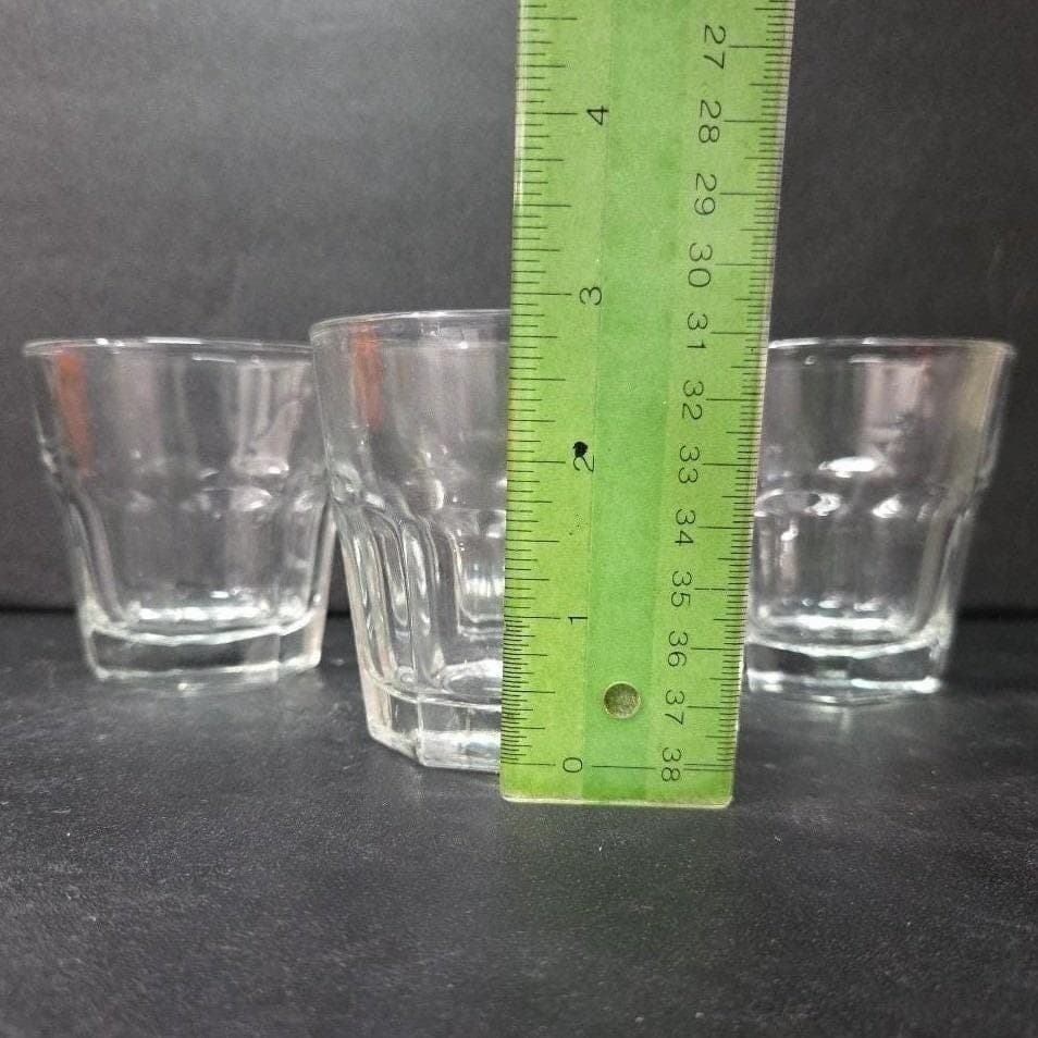 Libbey Duratuff Clear Paneled Juice Glasses, Set of 4, Vtg Glassware, Drinkware - Thumbnail 2