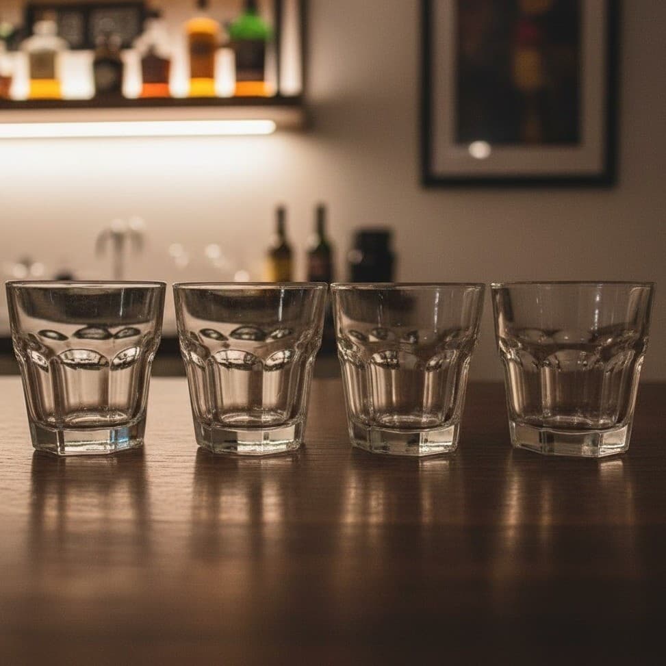 Libbey Duratuff Clear Paneled Juice Glasses, Set of 4, Vtg Glassware, Drinkware