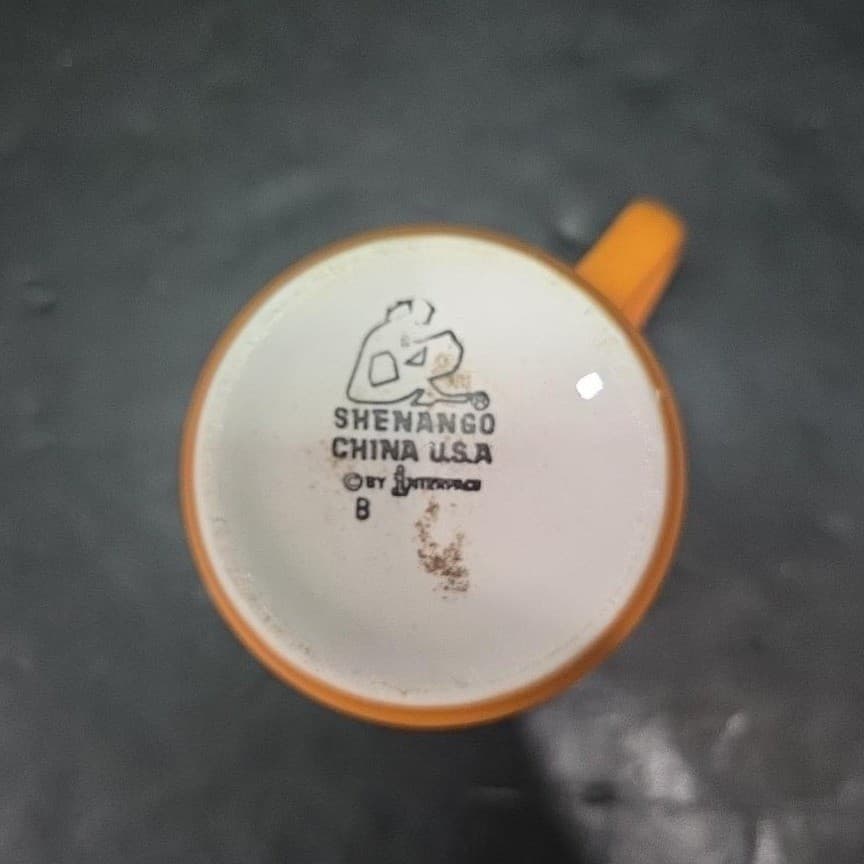 Shenango China Orange Coffee Mug, Vintage Restaurant Ware Cup, Drinkware - Thumbnail 8