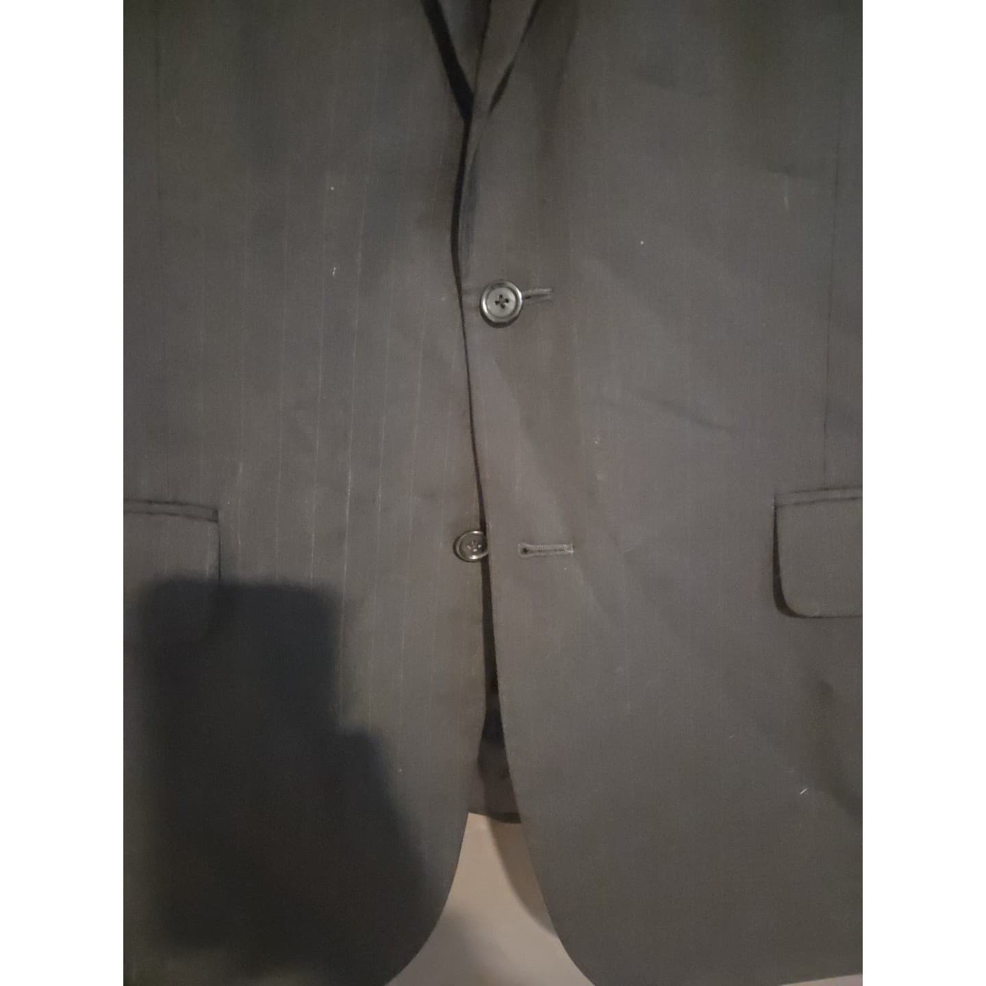 Jos. A. Bank Charcoal Grey Pinstripe 100% Wool 2-Button Suit Jacket, Men's 44R - Thumbnail 6