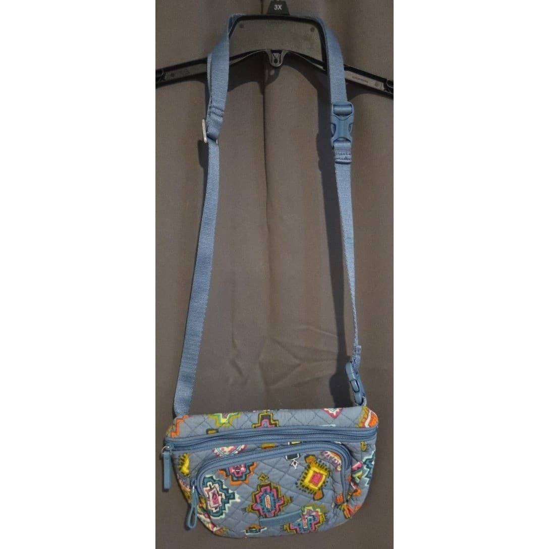 Vera Bradley Blue Quilted Southwestern Geometric Crossbody Bag Adjustable Strap - Thumbnail 4