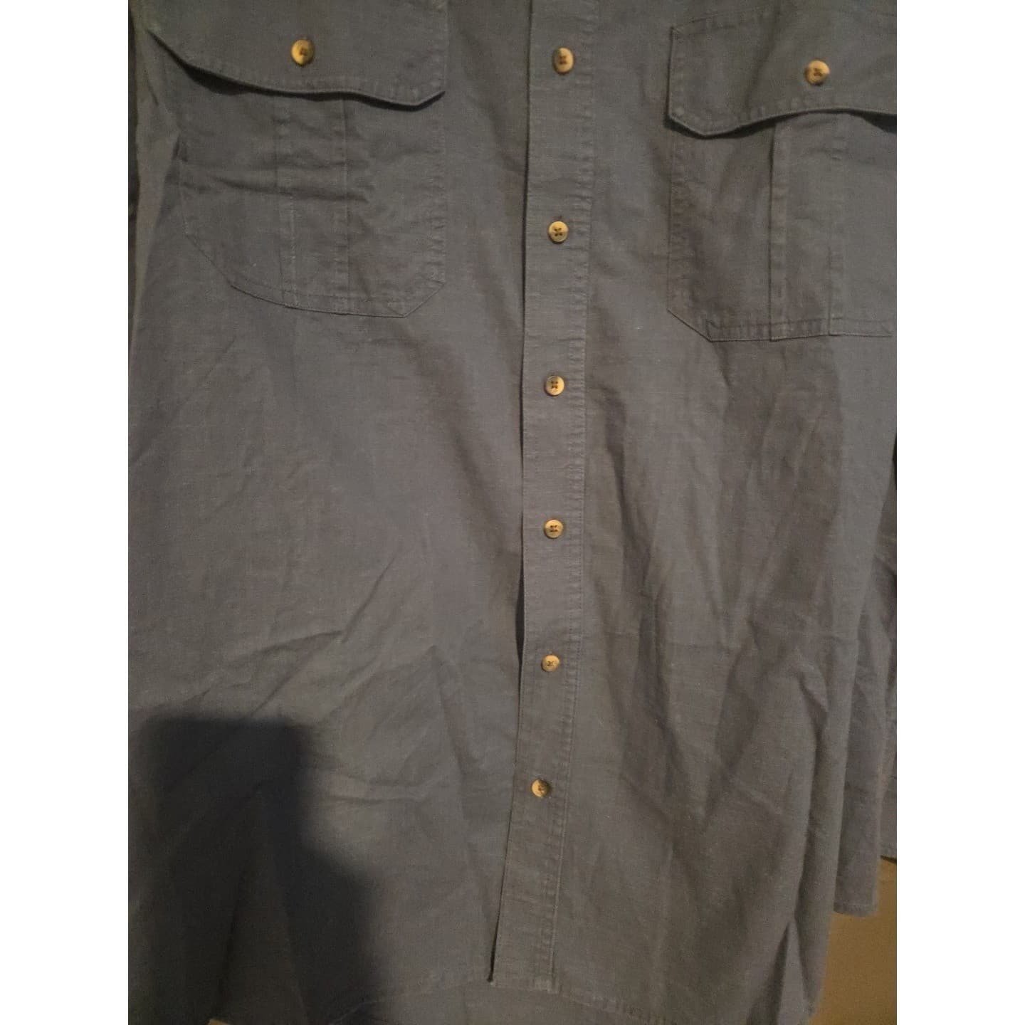 George Long Sleeve Pigment Dye Shirt Bays Blue GM32114B, Men's 2XL 50-52 NWT - Thumbnail 6