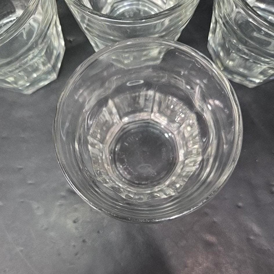 Libbey Duratuff Clear Paneled Juice Glasses, Set of 4, Vtg Glassware, Drinkware - Thumbnail 5