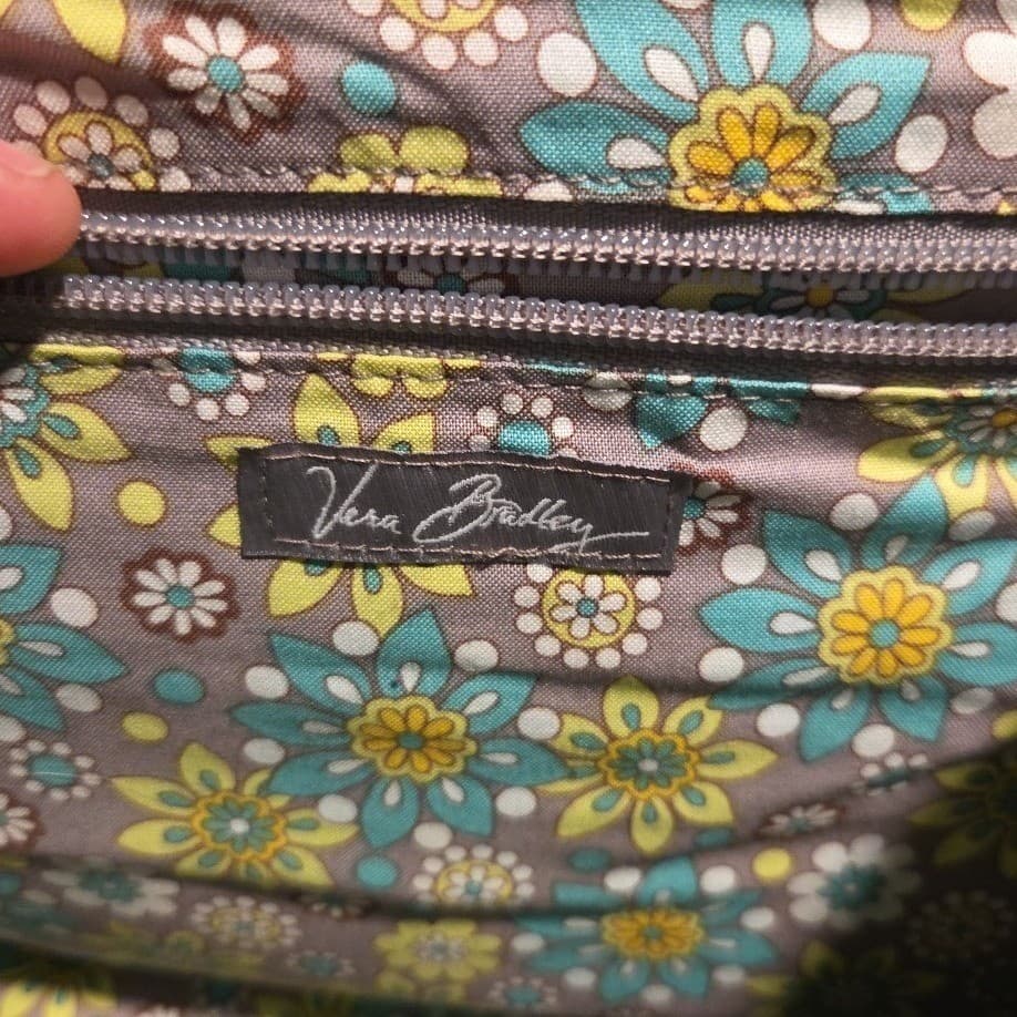 Vera Bradley Limes Up Paisley Quilted Cotton Crossbody Bag Turn Lock Purse - Thumbnail 7