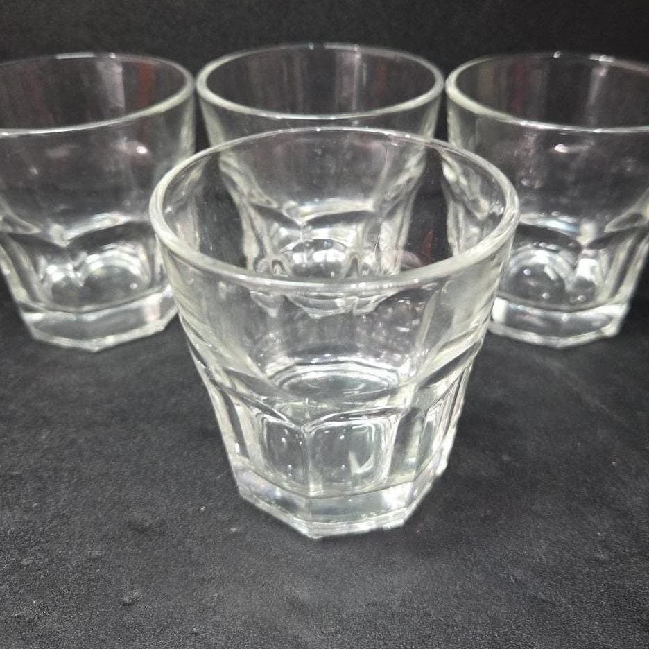 Libbey Duratuff Clear Paneled Juice Glasses, Set of 4, Vtg Glassware, Drinkware - Thumbnail 6