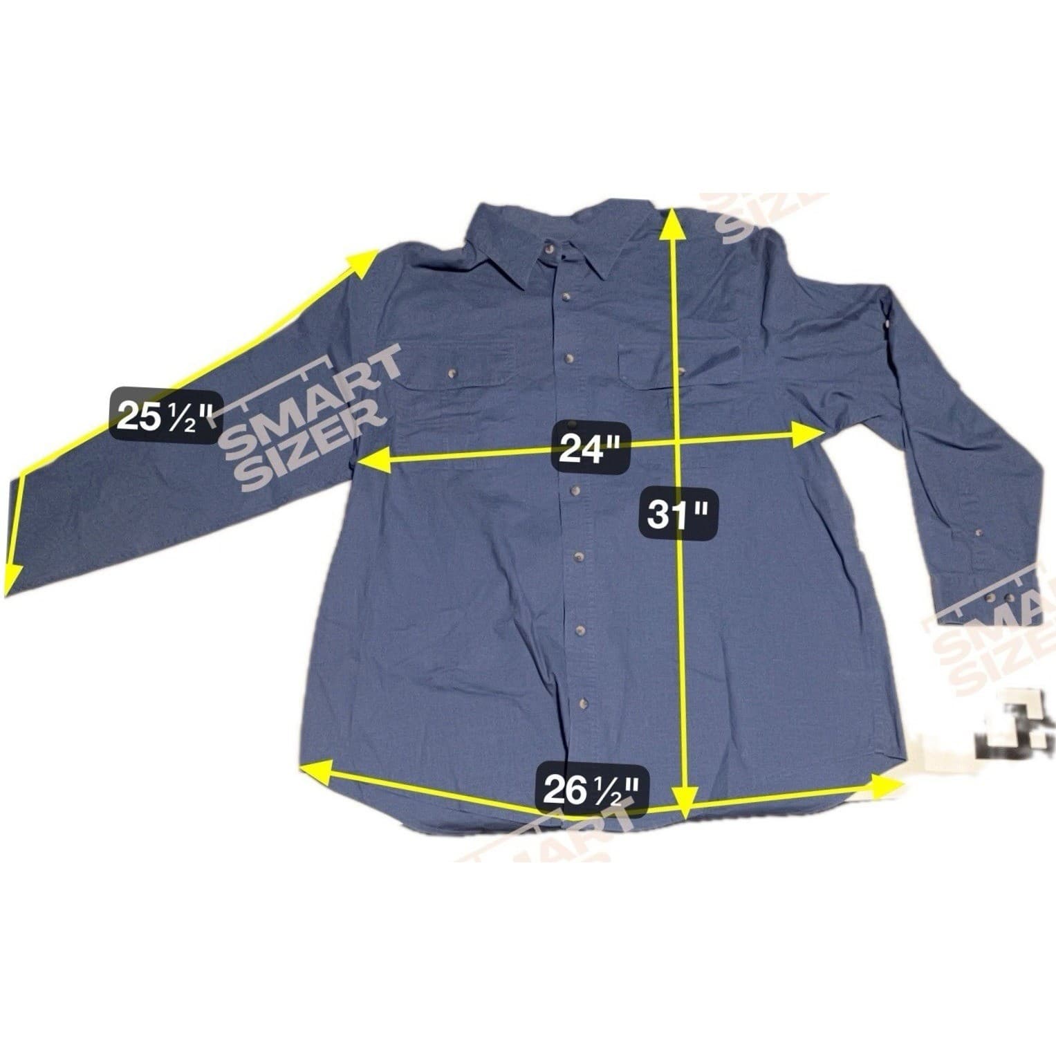George Long Sleeve Pigment Dye Shirt Bays Blue GM32114B, Men's 2XL 50-52 NWT - Thumbnail 2