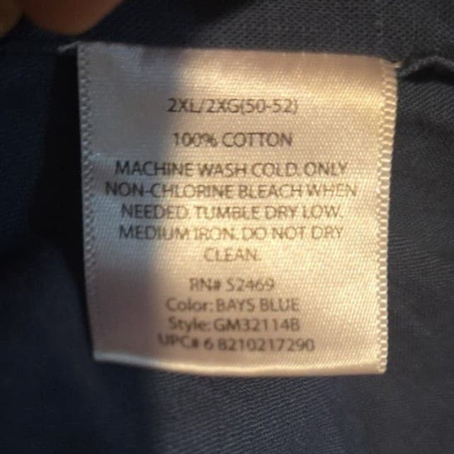 George Long Sleeve Pigment Dye Shirt Bays Blue GM32114B, Men's 2XL 50-52 NWT - Thumbnail 8