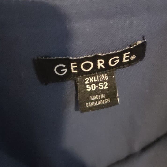 George Long Sleeve Pigment Dye Shirt Bays Blue GM32114B, Men's 2XL 50-52 NWT - Thumbnail 5