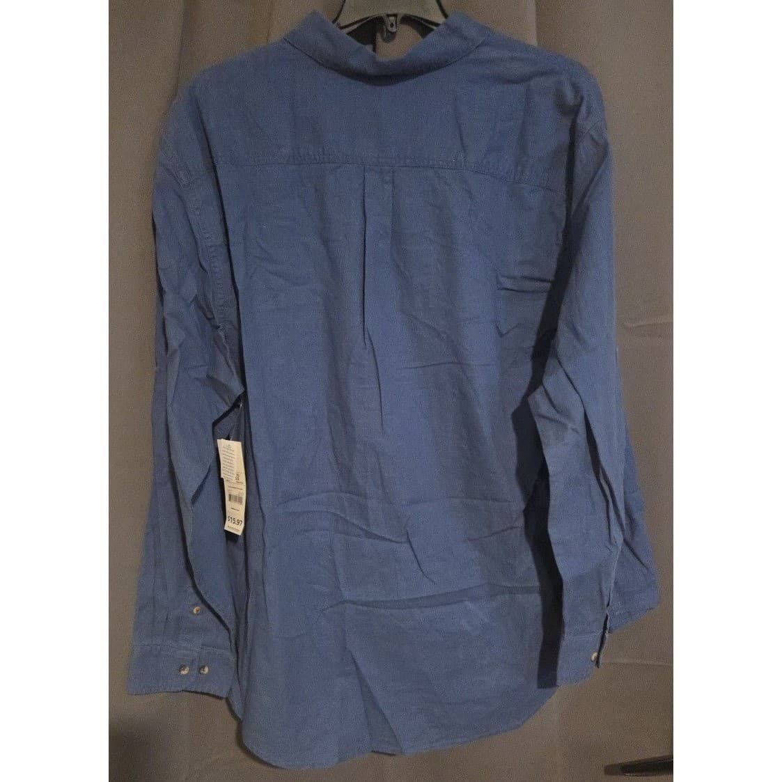George Long Sleeve Pigment Dye Shirt Bays Blue GM32114B, Men's 2XL 50-52 NWT - Thumbnail 4