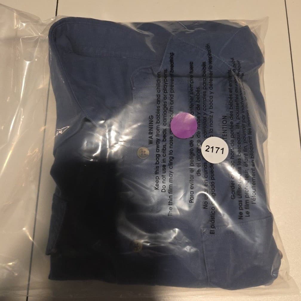 George Long Sleeve Pigment Dye Shirt Bays Blue GM32114B, Men's 2XL 50-52 NWT - Thumbnail 10