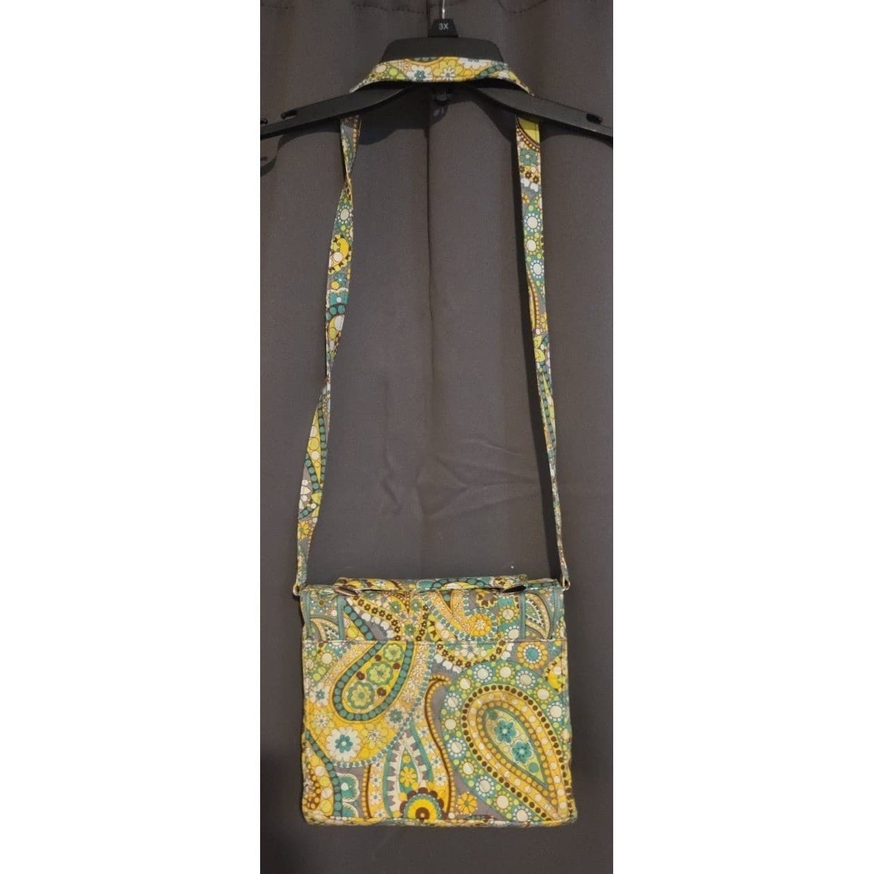 Vera Bradley Limes Up Paisley Quilted Cotton Crossbody Bag Turn Lock Purse - Thumbnail 3