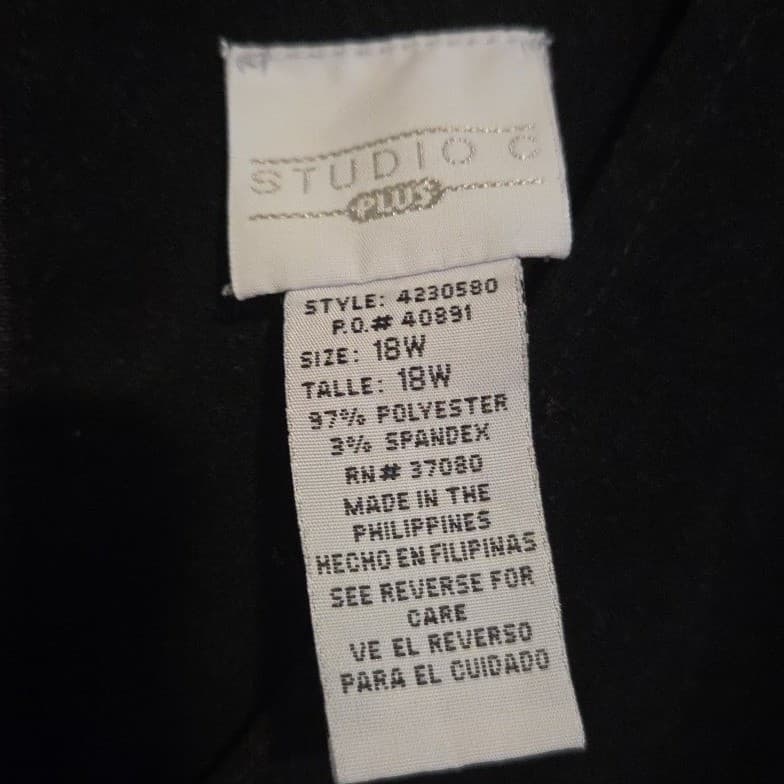 Studio C Plus Black Sleeveless V-Neck Sheath Dress, Women's Size 18W 4230580 - Thumbnail 5