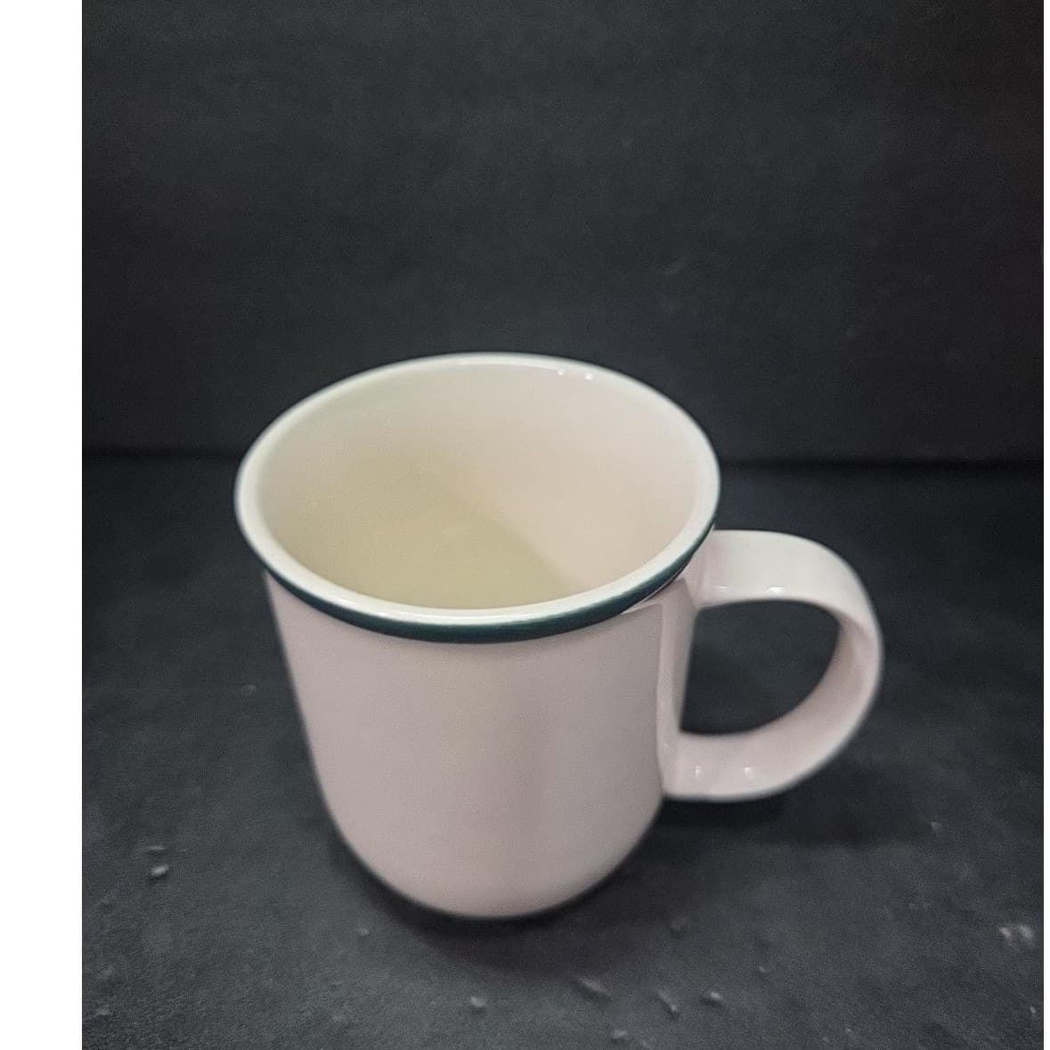 Casuals China Pearl Coffee Mug, Green Rim Cup, 9oz Restaurant Ware, Drinkware - Thumbnail 6
