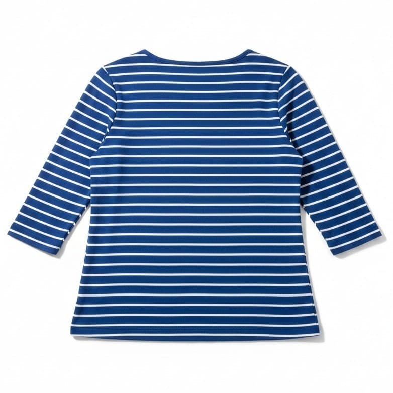 Faded Glory Blue White Striped 3/4 Sleeve Scoop Neck Top, Women's XL 16-18