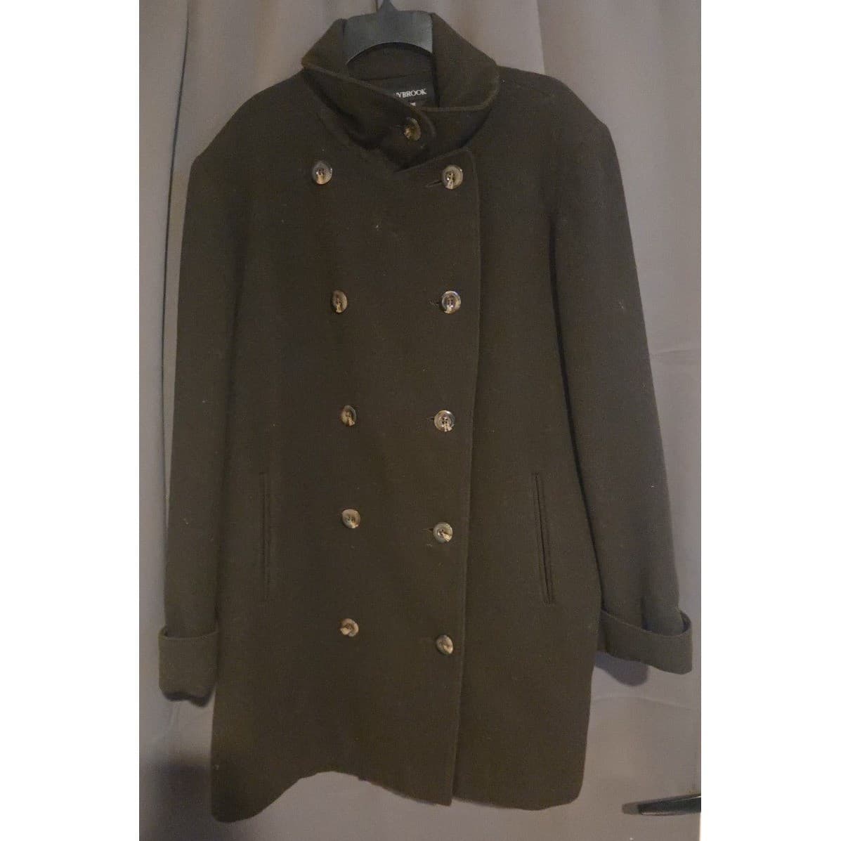 Donnybrook Forest Green Double Breasted Funnel Neck Pea Coat, Women's Size 14 - Thumbnail 3